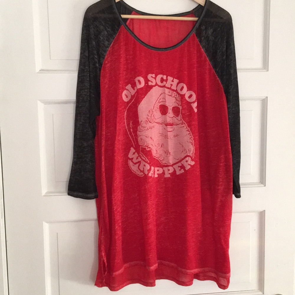 Distressed Raglan “old school wrapper” 3/4 sleeve